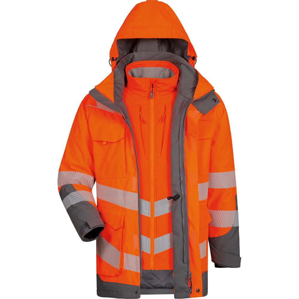 Warnschutzparka Arwid und Herwin orange/grau Gr.M