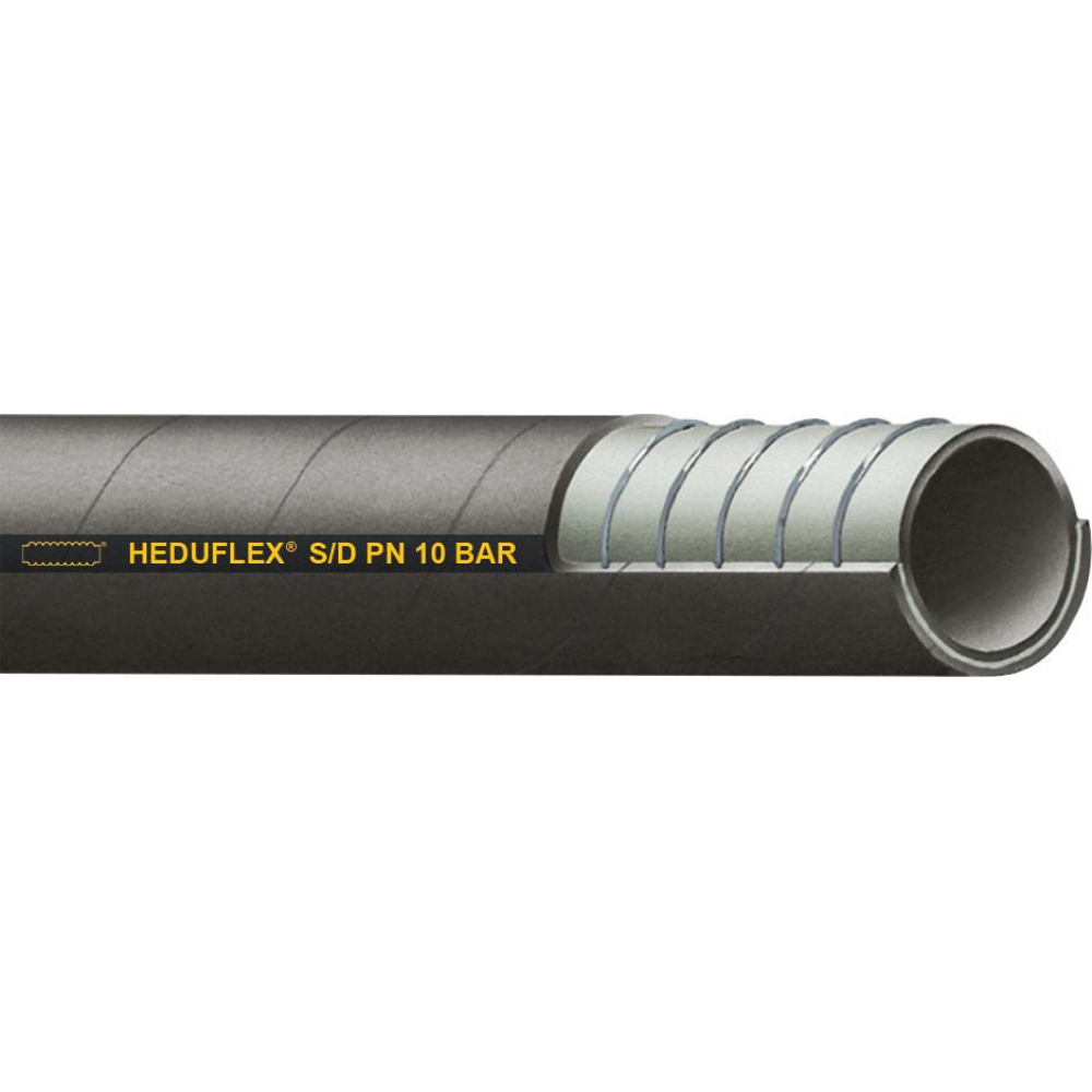 Gummi-Saug-/Druckschlauch Heduflex Saug-und Druckschlauch SBR, 10bar, schwarz, 25, x 35 mm