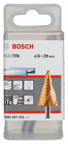 Bosch Stufenbohrer HSS-TiN, 6 - 39 mm, 10 mm, 93,5 mm, 12 Stufen