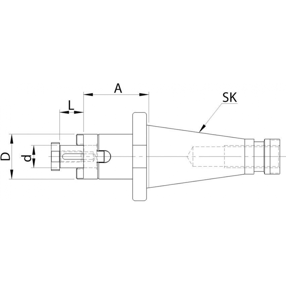 Kombi-Aufsteckfräsdorn Aufsteckfräserdorn DIN2080 SK50-32x40 Fortis
