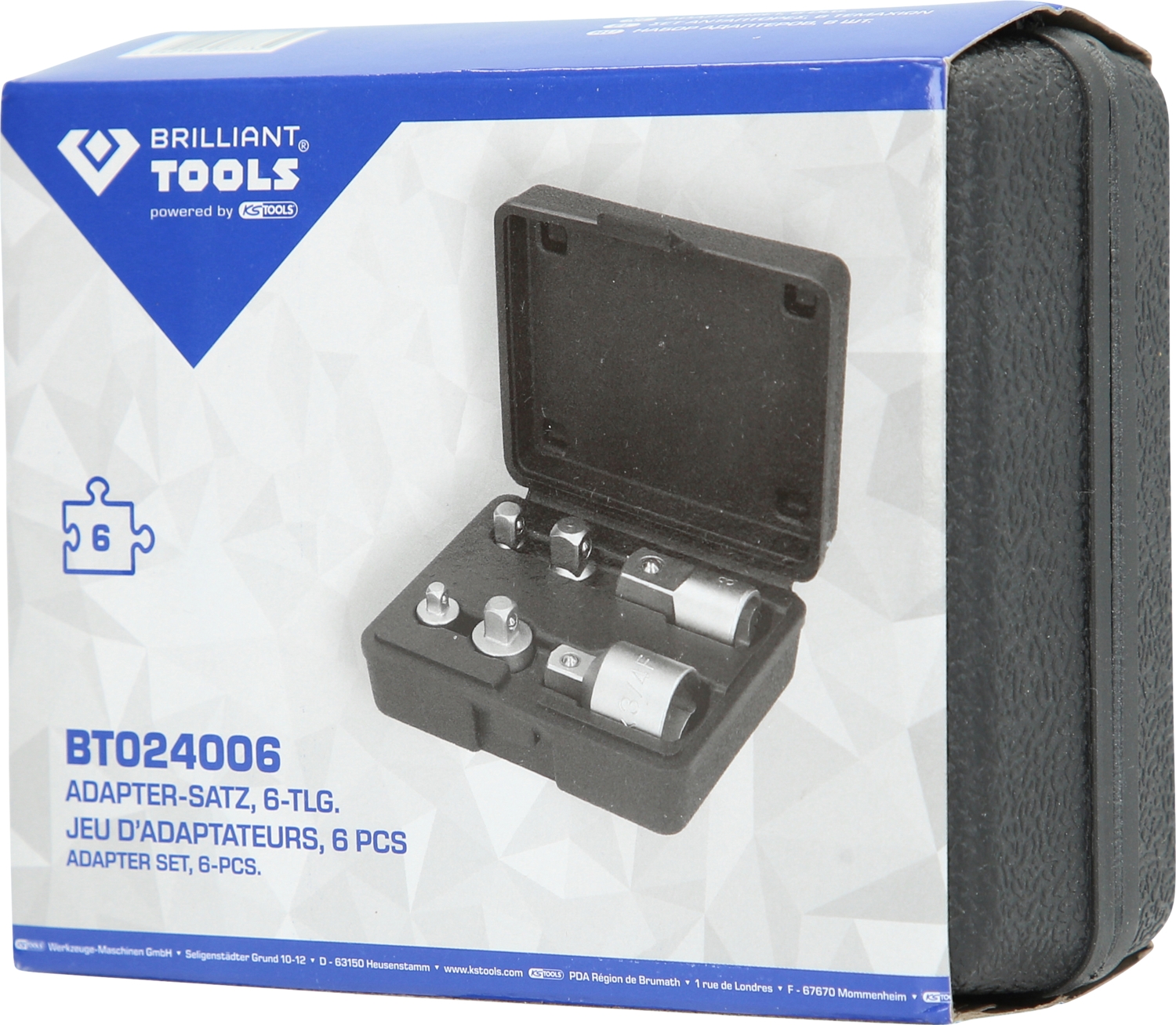 Brilliant Tools  Adapter-Satz, 6-tlg, 1/4" + 3/8" + 1/2" + 3/4"