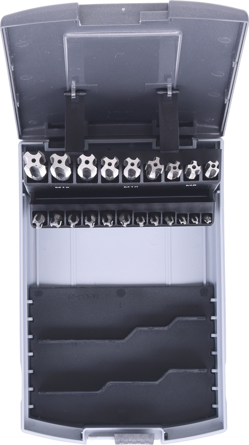 KSTOOLS HSS CO Handgewindebohrer-Satz M, Kunststoffkassette 21-tlgM3-M12