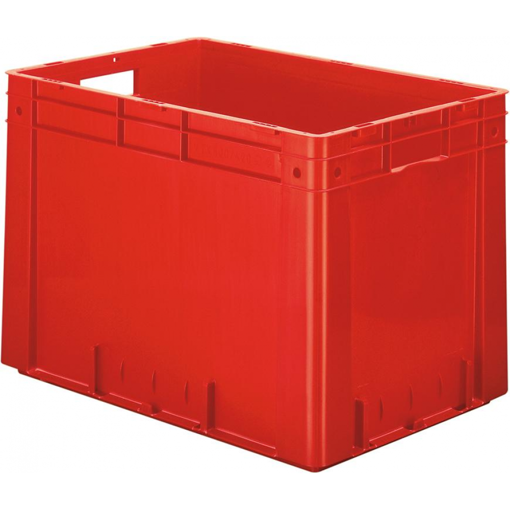 Transportkasten VTK 600/420-0 Transport-Stapelkasten B600x T400x H420 mm rot Auflast 700kg mit Griffloch