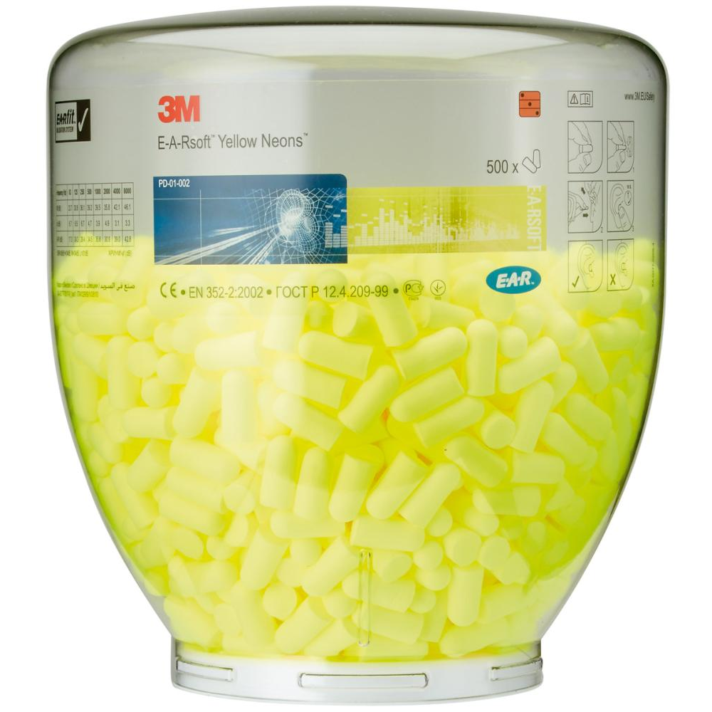 3M Gehörschutzstöpsel Nachfüllpack One-Touch Pro Refill-Aufsatz EAR Soft Neons (a 500 Paar)