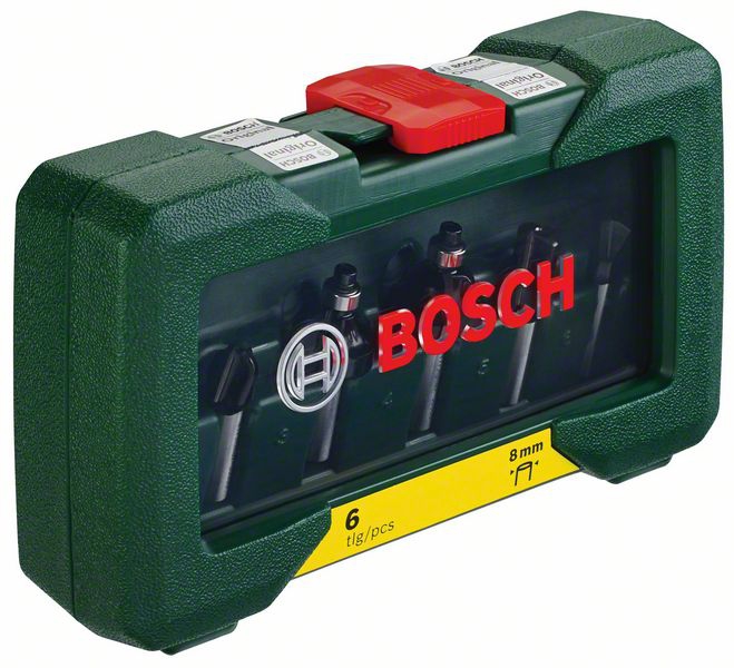 Bosch HM-Fräser-Set mit 8 mm Schaft, 6-teilig