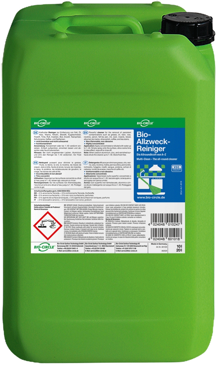 BIO-CIRCLE Bio-Allzweckreiniger, Kunststoff-Kanister 20 L