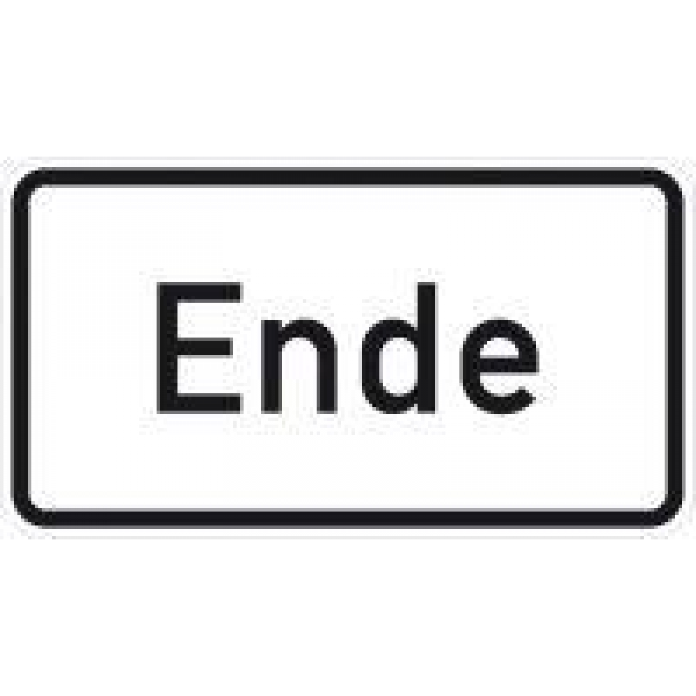 Zusatzschild ZZ.1012-31, 330x600mm Ende RAL-Gütezeichen Folie RA2