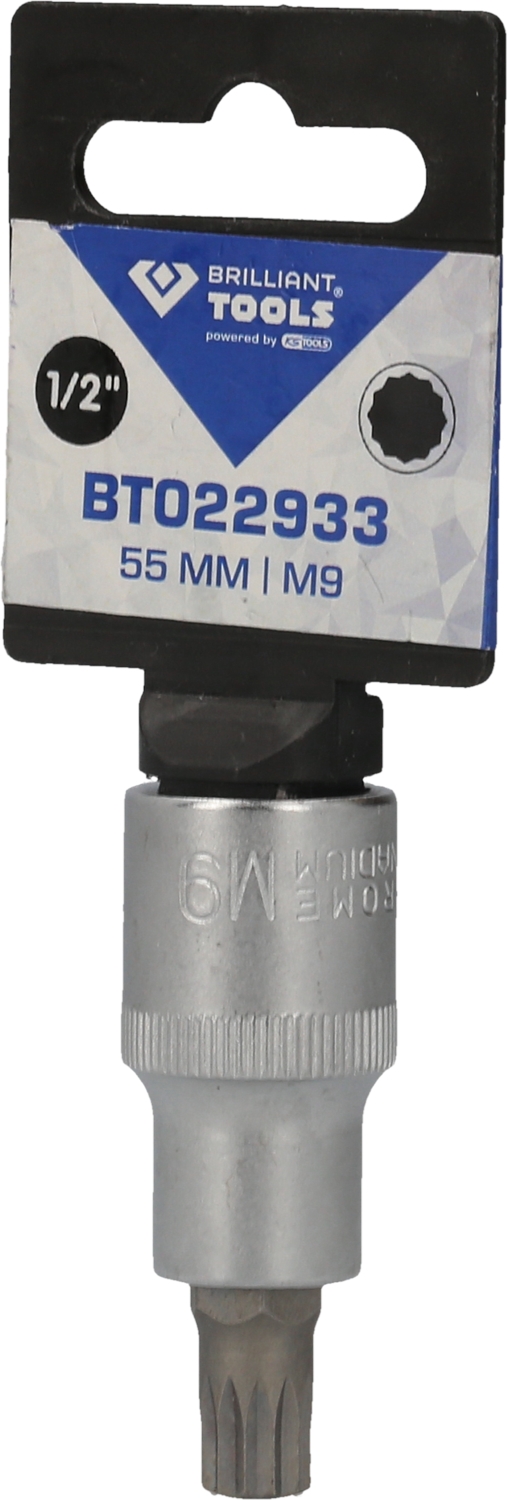 Brilliant Tools  1/2" Vielzahn-Bit-Stecknuss, 55 mm lang, M9