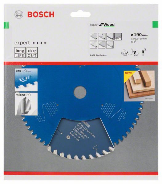 HM-Kreissägeblatt 190x2,6/1,6x30 48Z WBoschVE à 1 StückExpert for Wood
