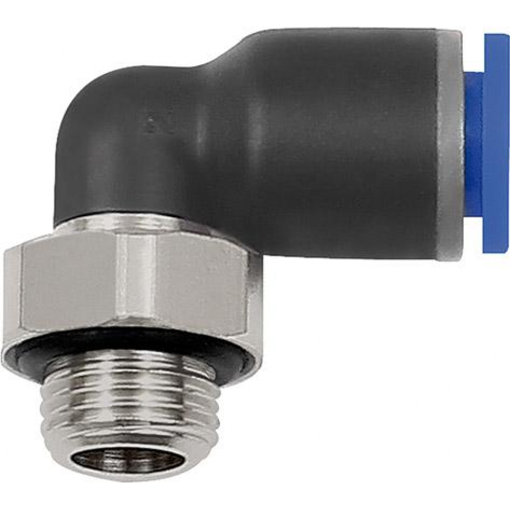 L-Steckverschraubung, drehbar, Außengewinde zylindrisch Blaue Serie G, 3/8 a Schlauch-, 6 RIEGLER