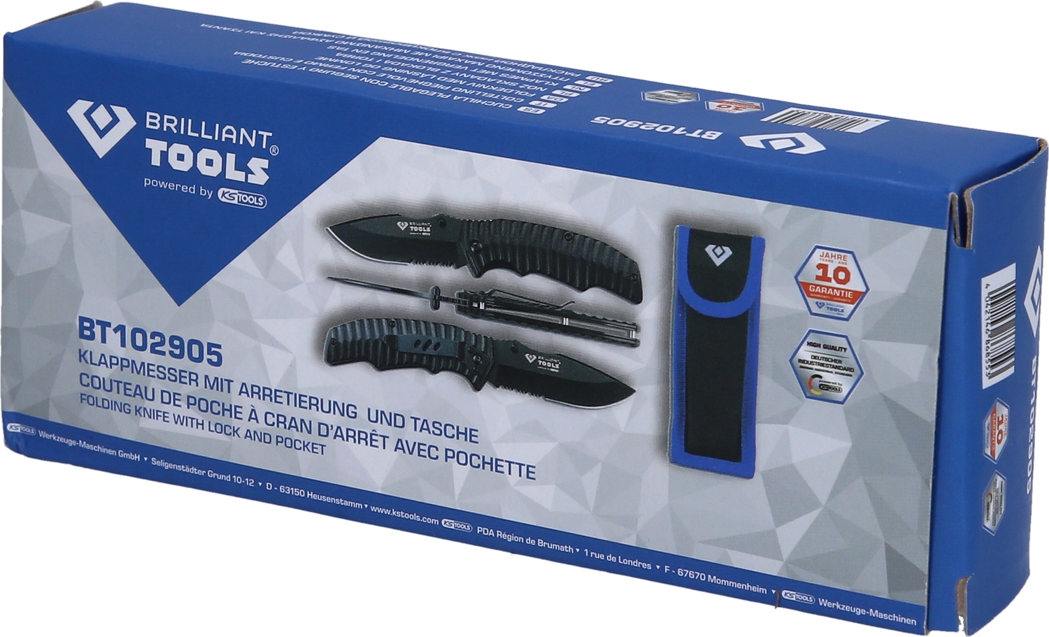 Brilliant Tools  Klappmesser mit Arretierung  und Tasche