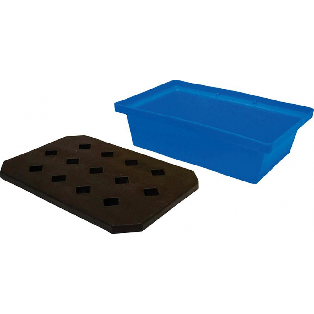 PE-Auffangwanne ST20 mit Rost für Kleingebinde 59,5x39,5x17cm, 22 Liter