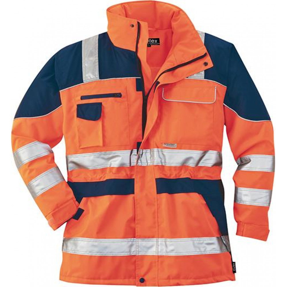 Warnschutzparkas Warnparka, Gr. L, orange/blau