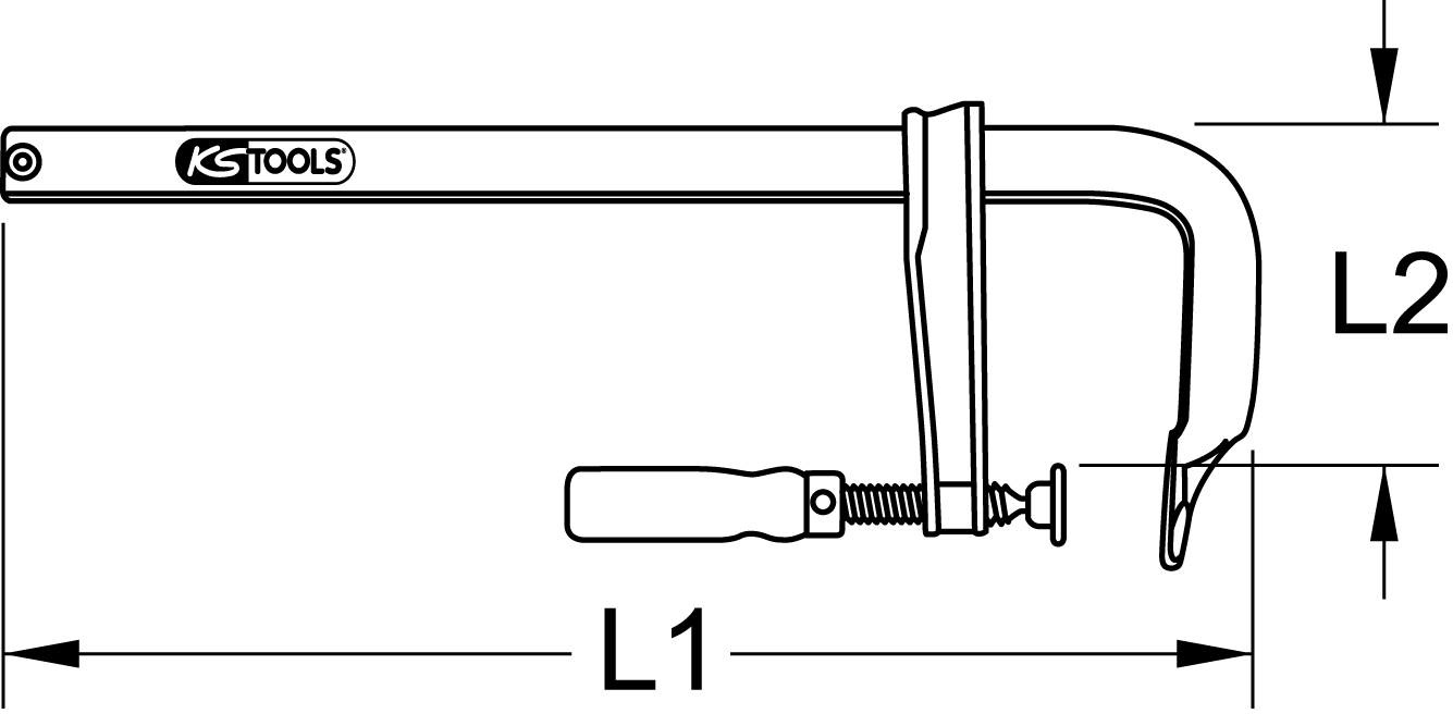 KSTOOLS Temperguss-Schraubzwinge, 120x1000mm