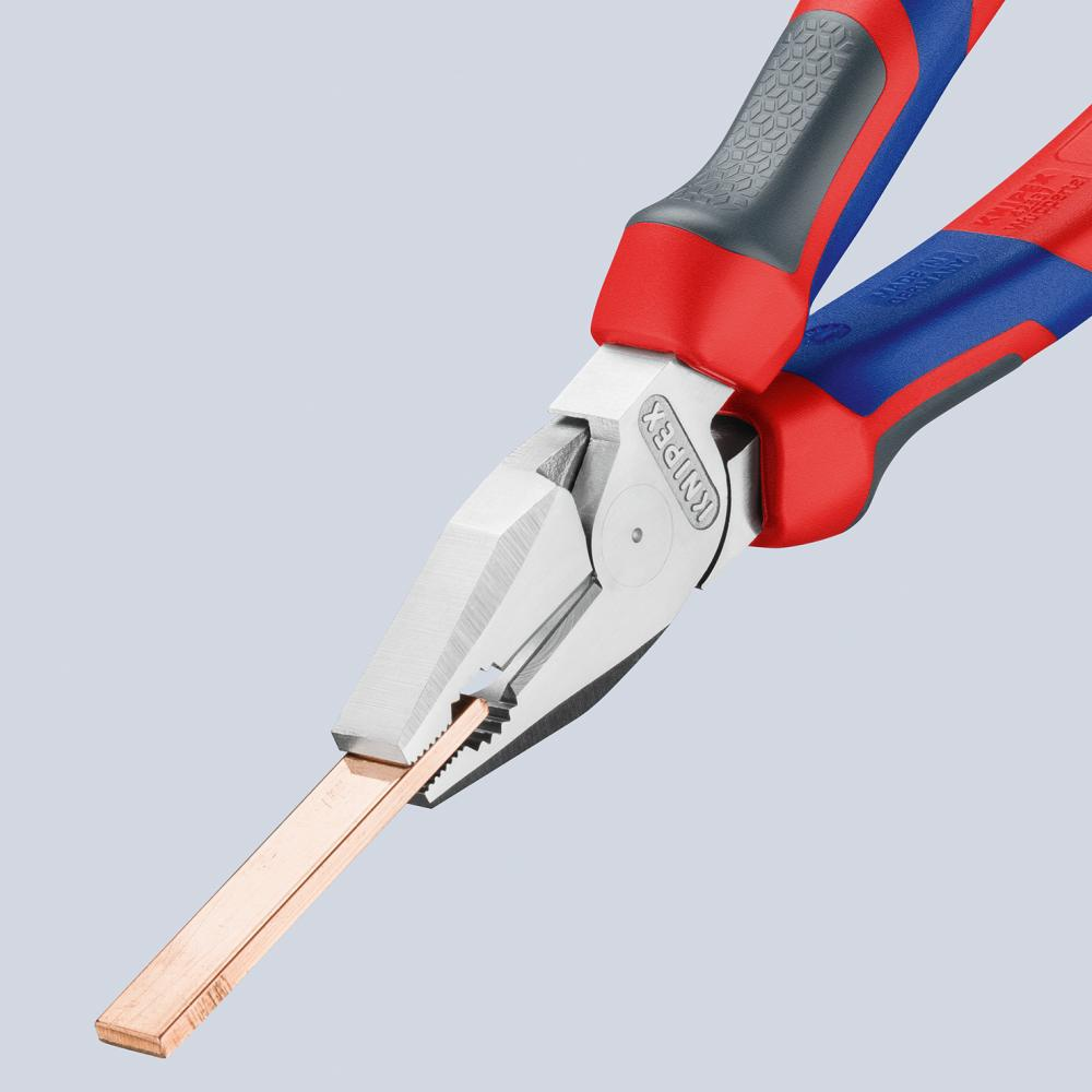 Kraft-Kombinationszange verchromt mitMehrkomponenten-Griffen180mm KNIPEX