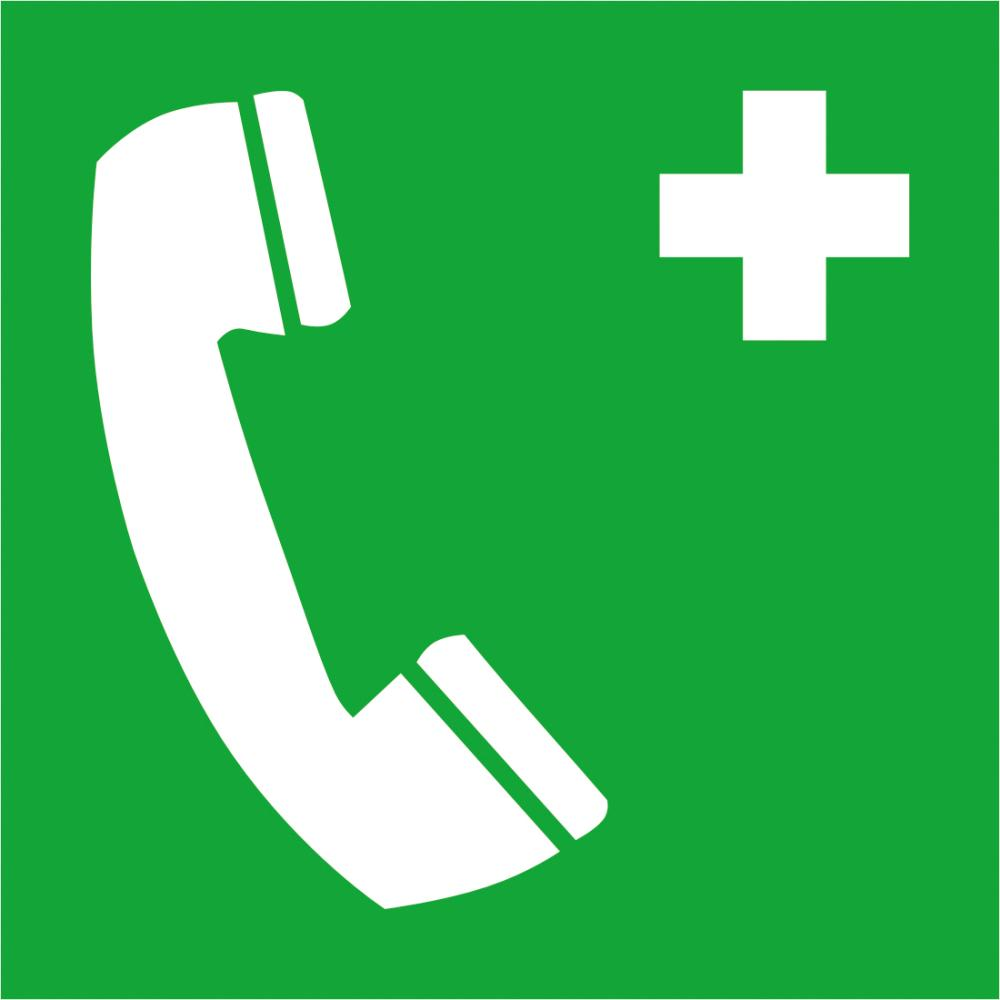 Rettungsschild, Notruftelefon Fluchtwegschild Alu B200x H200 mm langnachleuchtend