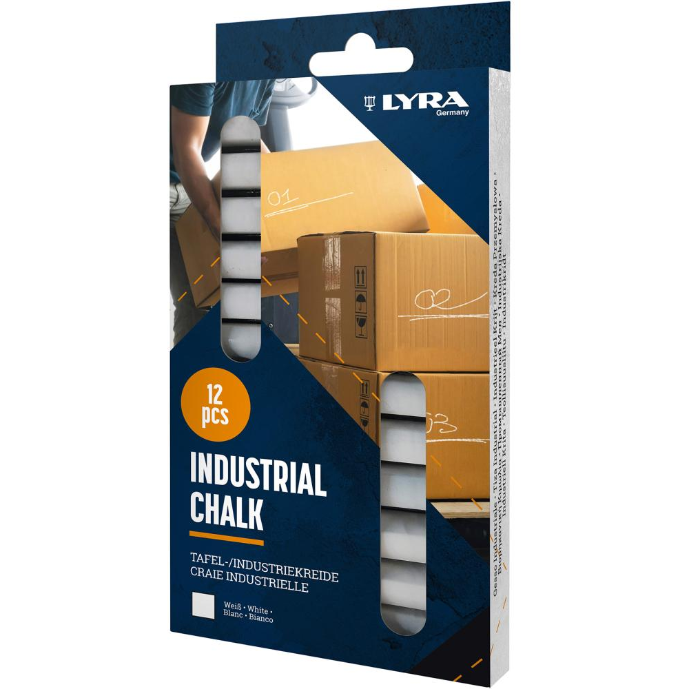 Tafel- und Industriekreide, eckig Industriekreide11x11x85mmweiß a 12 Stück Lyra
