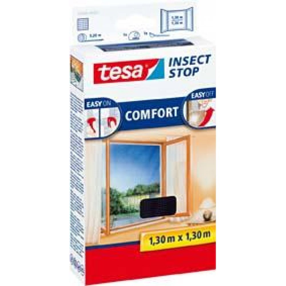 tesa Fliegengitter für Fenster anthrazit 1,3m:Premium