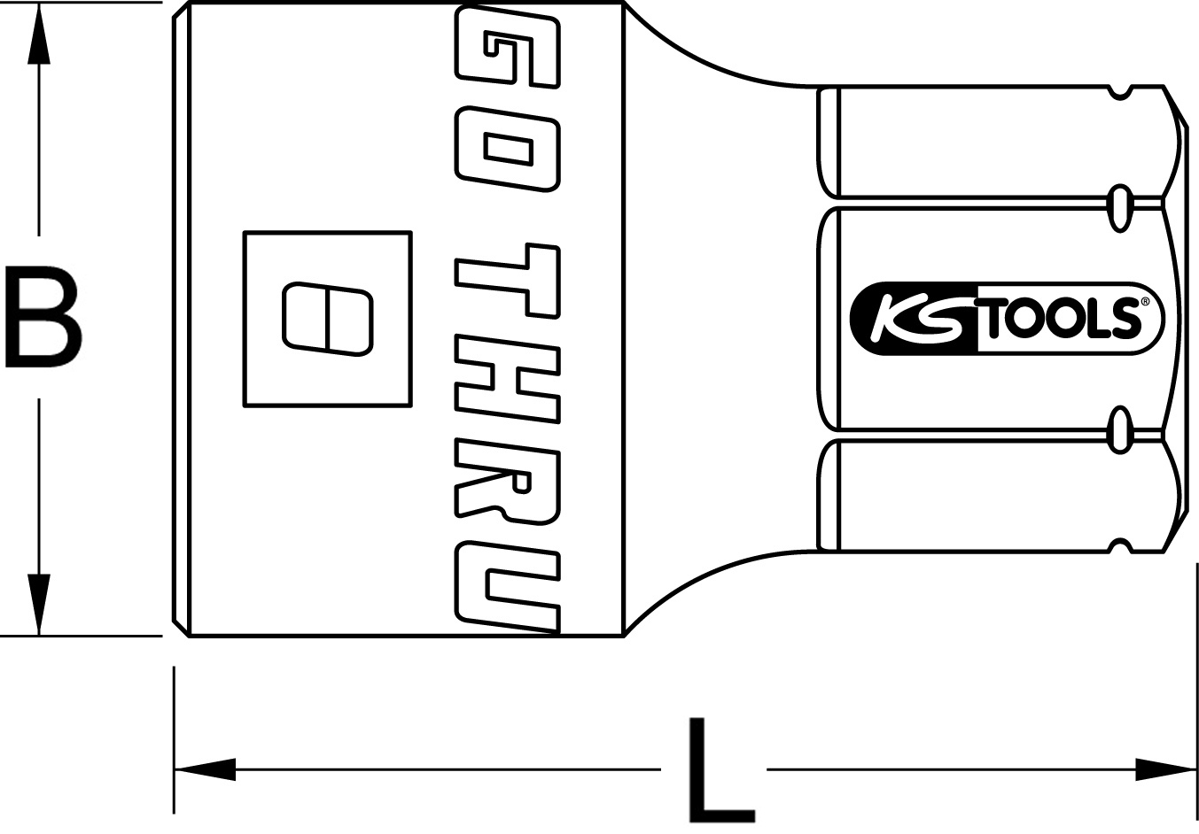 KSTOOLS GEARplus RINGSTOP-Stecknuss mit Bohrung, 10mm