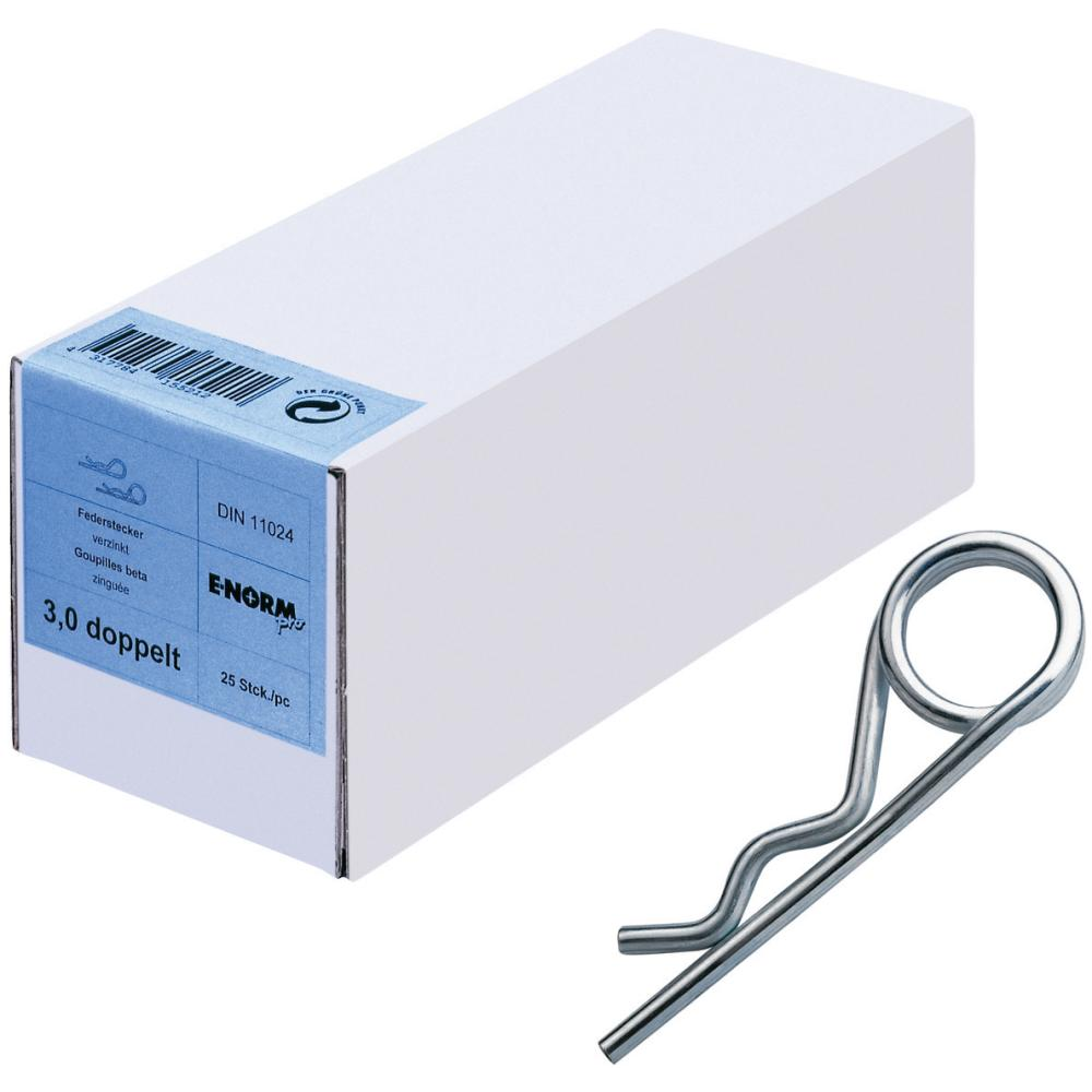Federstecker doppelt 3,2mm DIN 11024 verzinkt galZn E-NORMpro HP