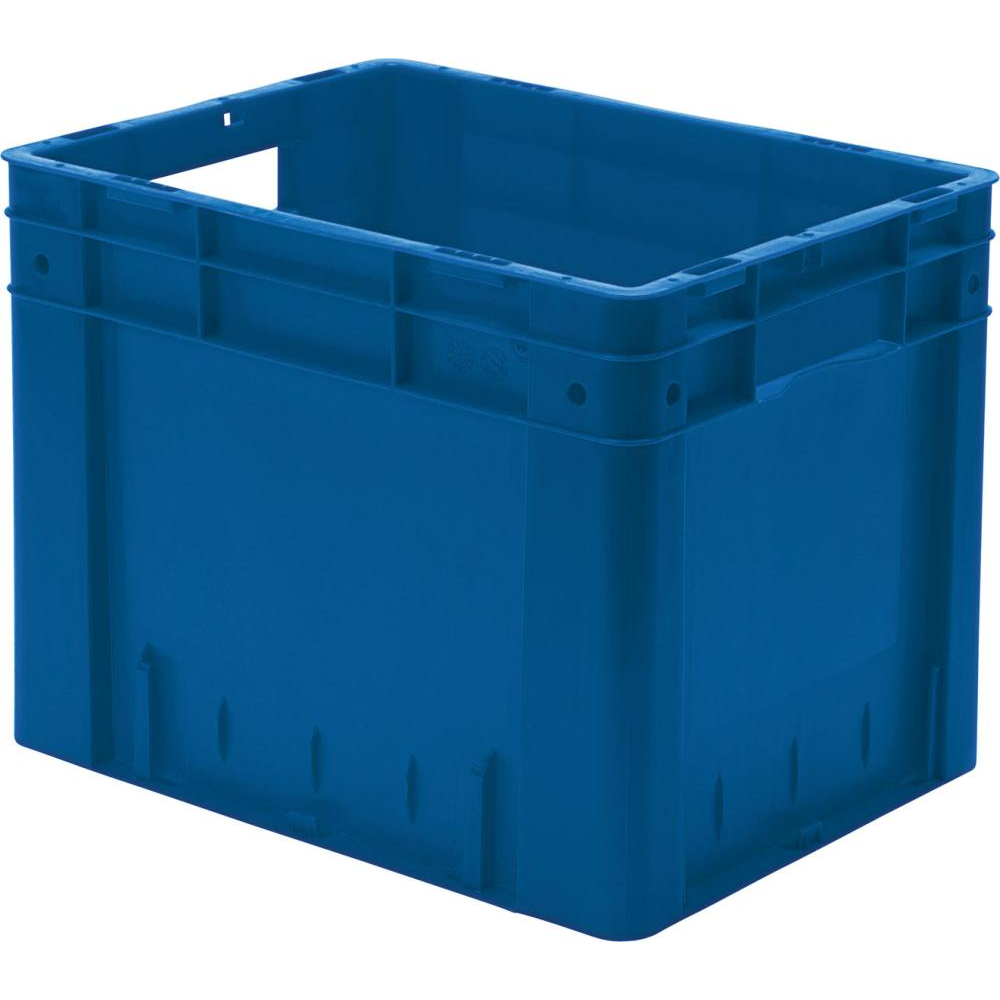 Transportkasten VTK 400/320-0 Transport-Stapelkasten B400x T320x H320 mm blau Auflast 600kg mit Griffloch