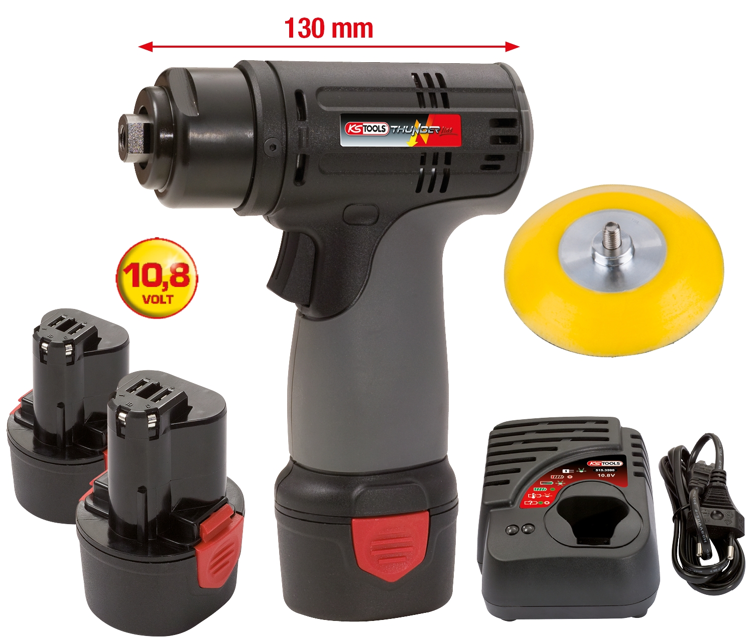 KSTOOLS Akku-Schleifmaschine, 3.200 U/min 10,8V, mit 2 Akkus und 1 Ladegerät