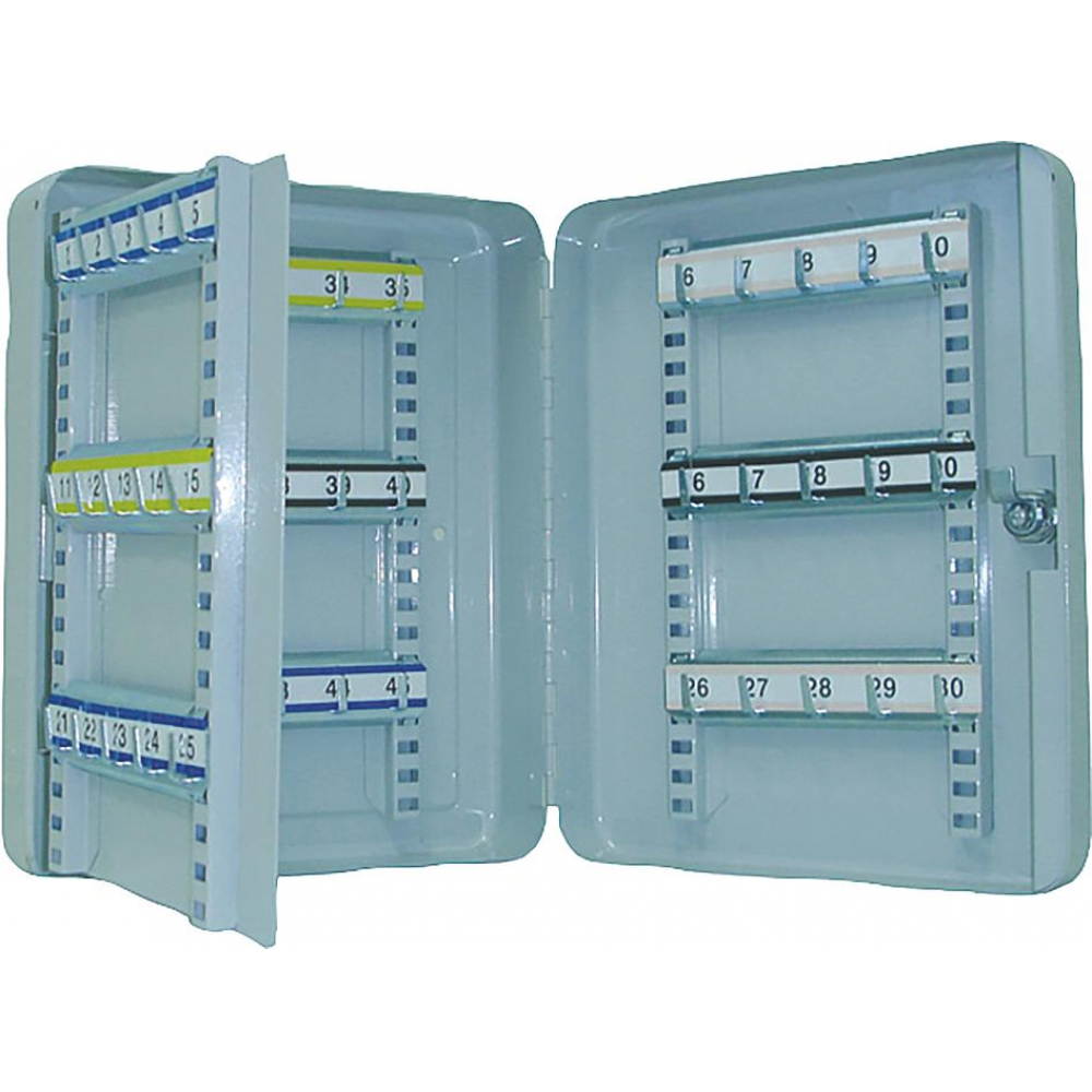 Schlüsselkassette, lichtgrau f 45. Schlüssel 300x240x80mm