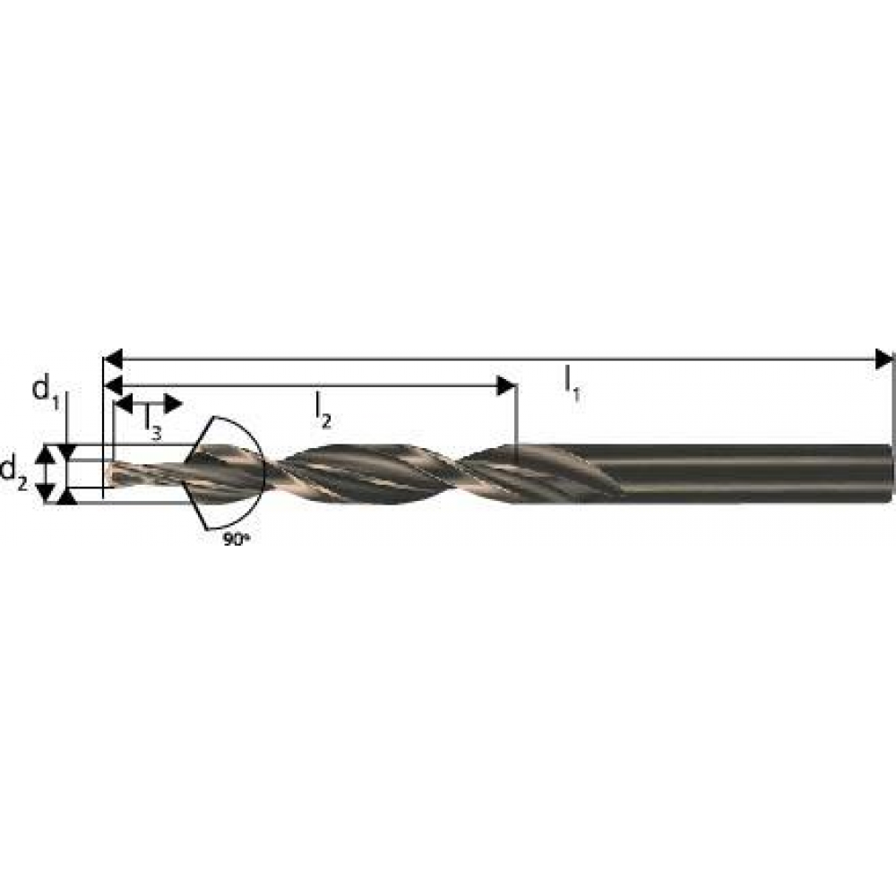 Mehrfasenstufenbohrer 90°, dampfbehandelt M.Stufenb. D8374 HSS M 5 90G Gühring