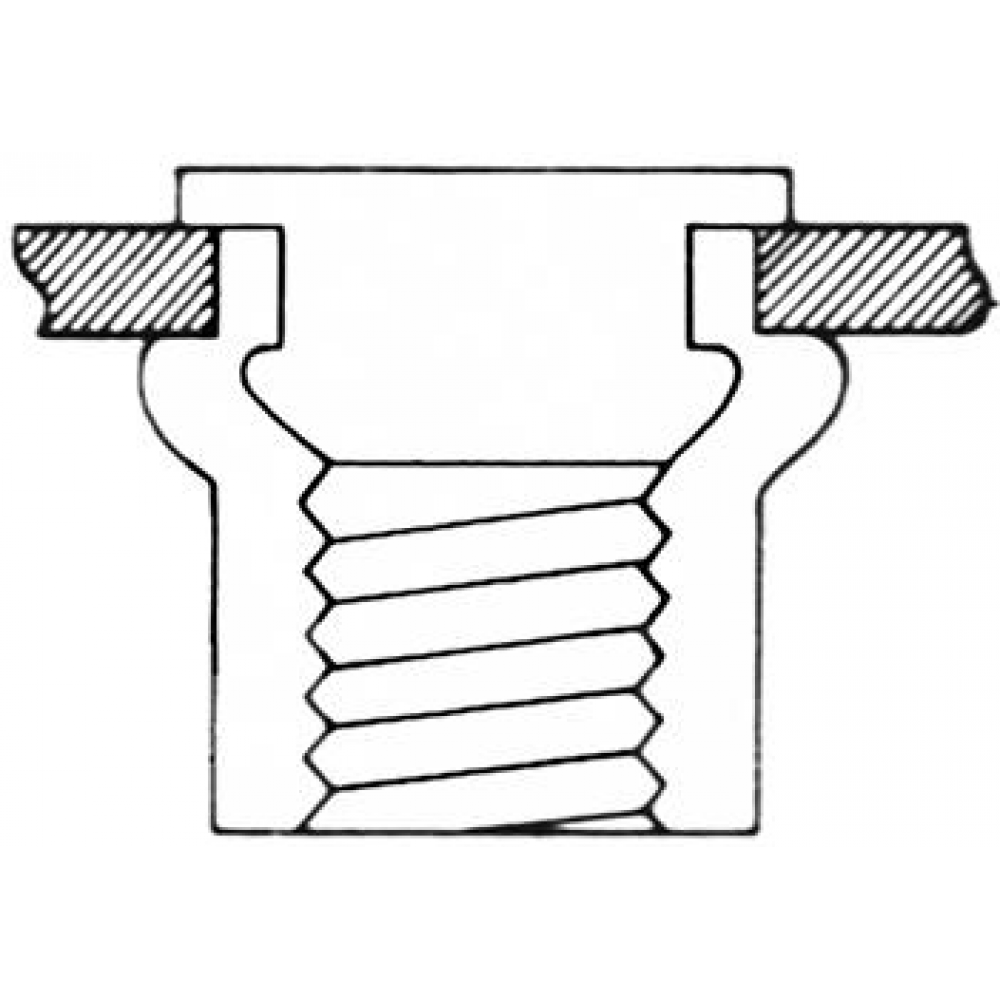 Blindnietmutter M8x16,5mm Flachrundkopf Aluminium Standard FORTIS a 50Stk.