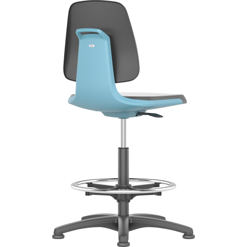 Arbeitsdrehstuhl Modell Labsit 3 Bimos Arbeitsstuhl PU, blau Sitzhöhe 520-770 mm