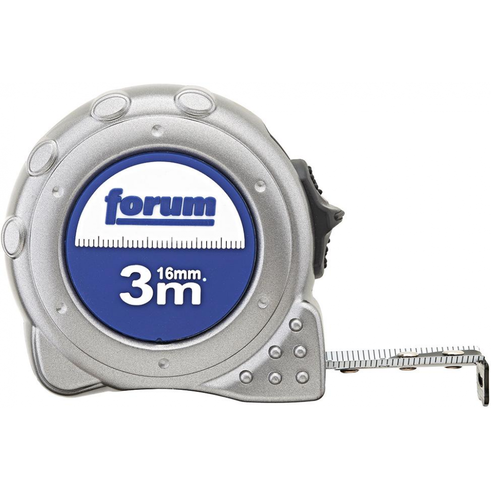 Taschenbandmaß Stahlband 3m x 16mm FORUM