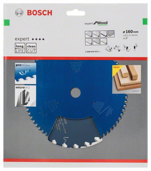 Kreissägeblatt Expert for Wood HM-Kreissägeblatt 160x1,8/1,3x20 24Z WBosch VE  1 Stück