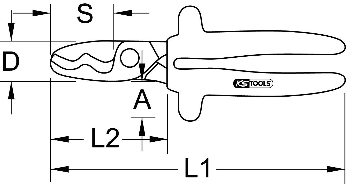 KSTOOLS 1000V Zwei-Schneiden-Kabelschere, 200mm