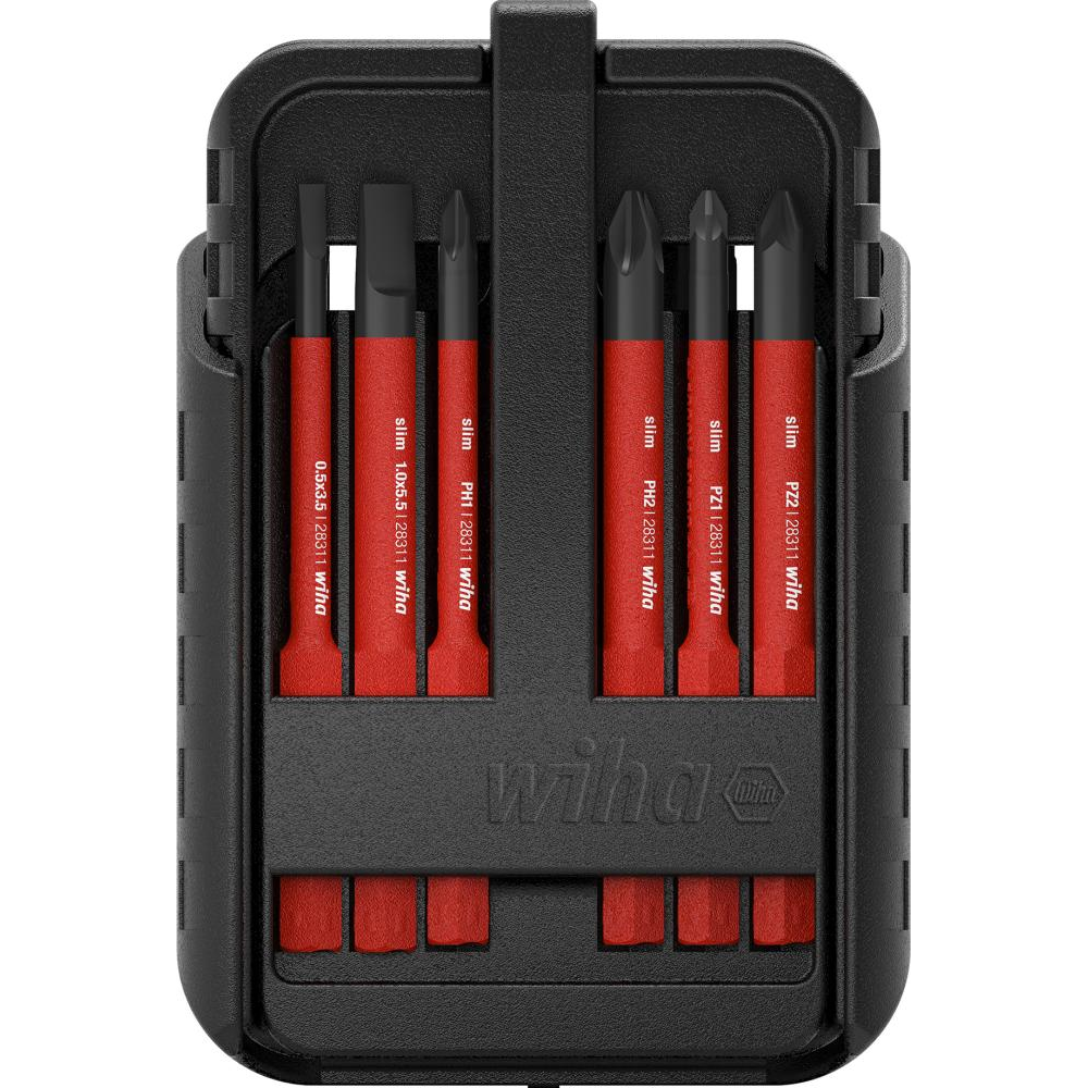 VDE-slim Bit-Satz für Schlitz, Kreuzschlitz PH, PZ, SL/PZ und TORX-Schrauben Wechselklingen-Satz VDE slim Bit electric XENO, 12-teilig Wiha