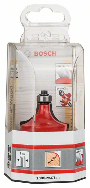 Bosch Abrundfräser Expert for Wood, 8 mm, D 44,4 mm, R1 15,9 mm, L 22,2 mm, G 64 mm