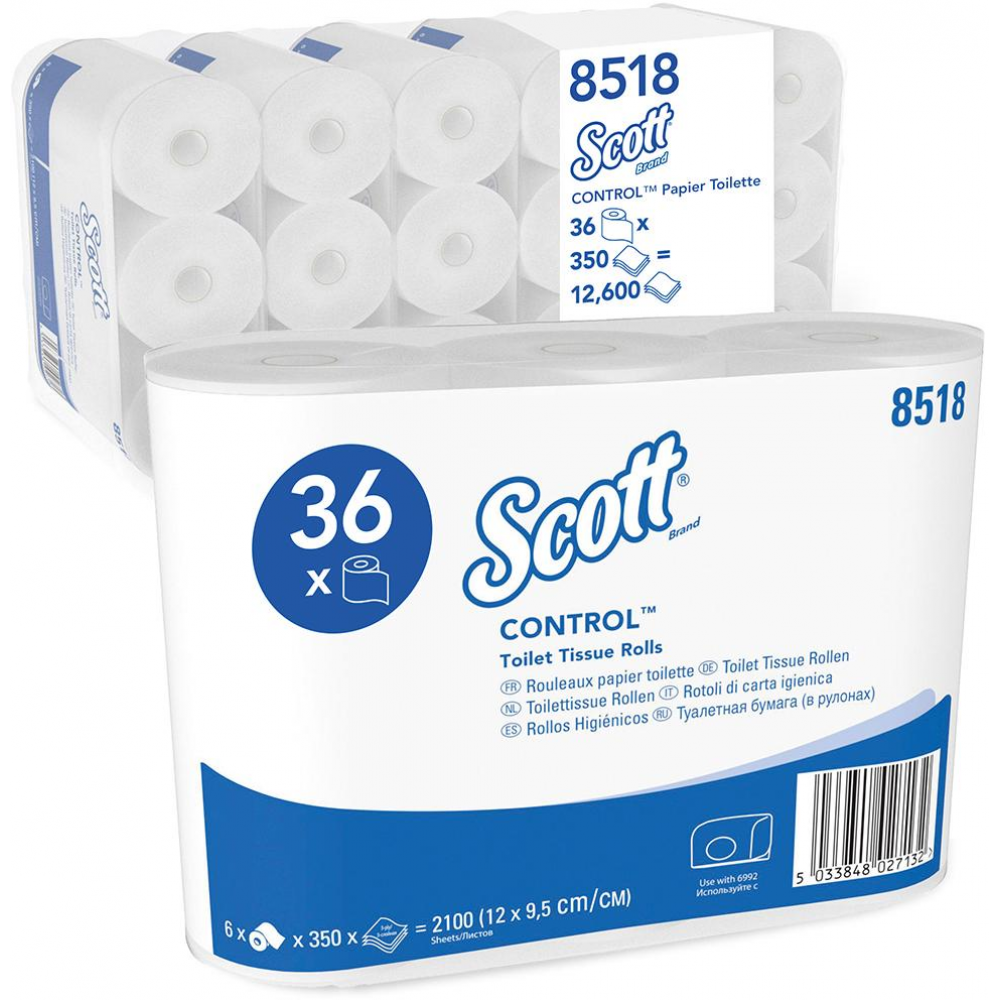 Kleinrolle Scott Toilet-Tissue, 3-lagig 350 3lag hochweiß 6x350Blatt