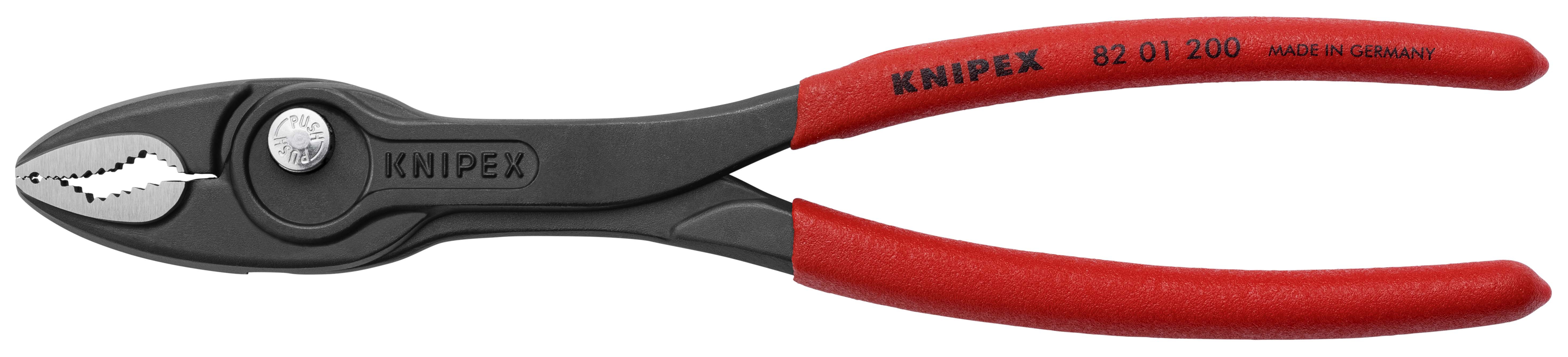 KNIPEX 82 01 200 TwinGrip Frontgreifzange mit rutschhemmendem Kunststoff überzogen schwarz atramentiert 200 mm
