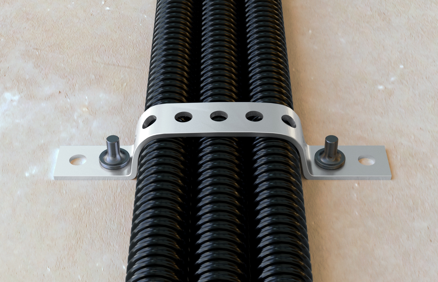 Fischer LBK 27. Hochwertiges Stahlband mit Löchern für die einfache Montage.