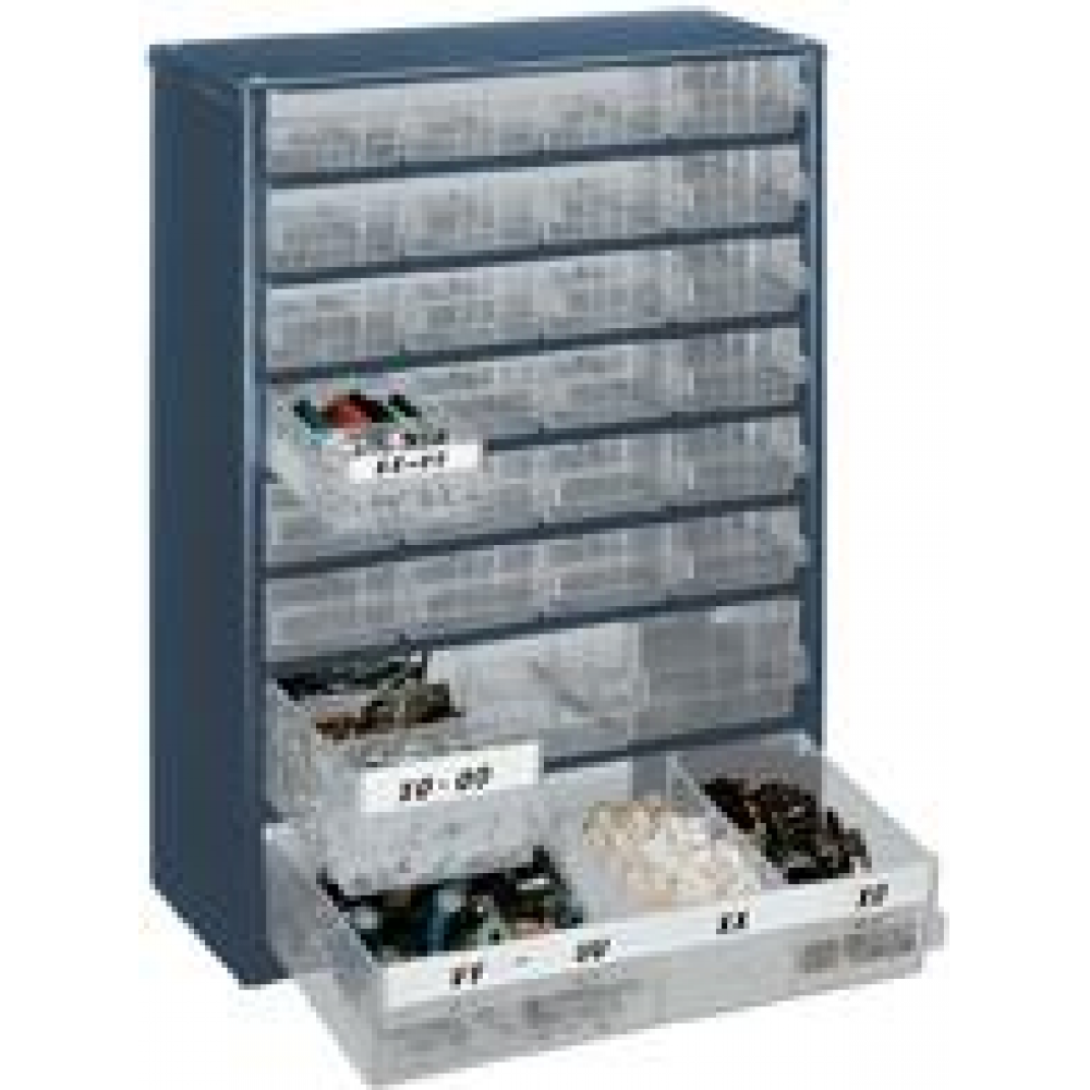 Schubladenmagazin 150, Typ 928-123 Schu-Magazin mit 28 Laden sortiert blau