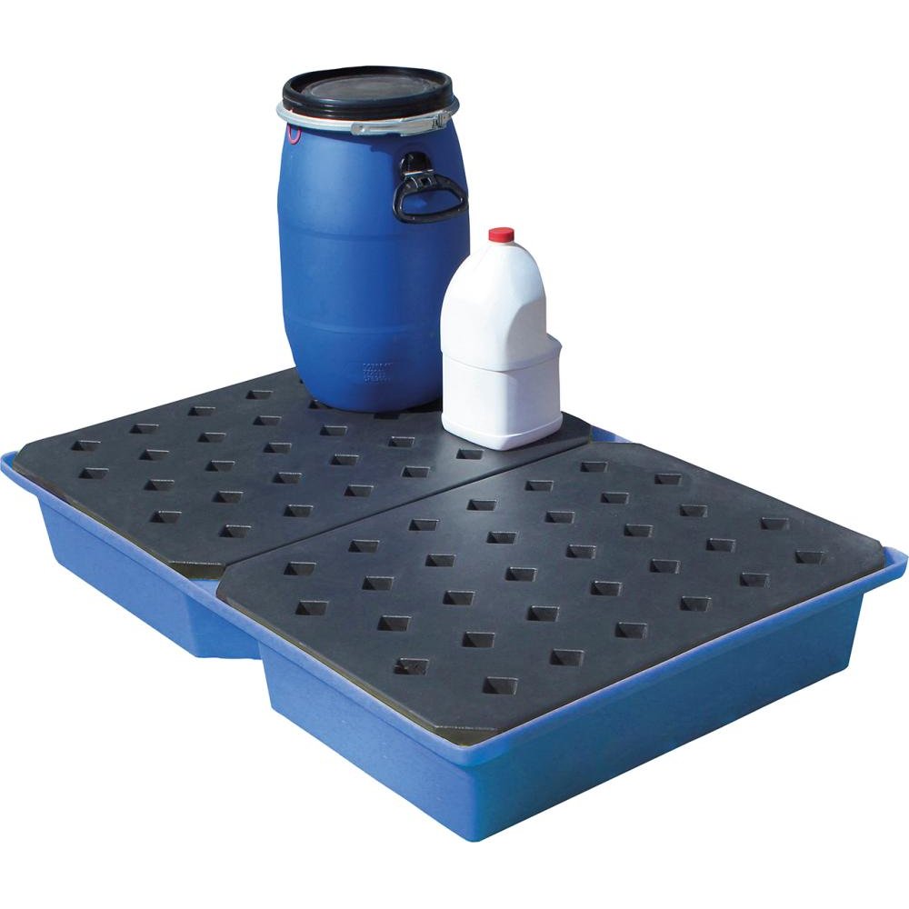 PE-Auffangwanne ST100 mit Rost für Kleingebinde 119,5x79,5x18,5cm