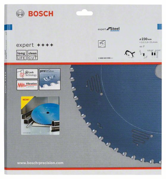 Bosch Kreissägeblatt Expert for Steel, 230 x 25,4 x 2,0 mm, 48