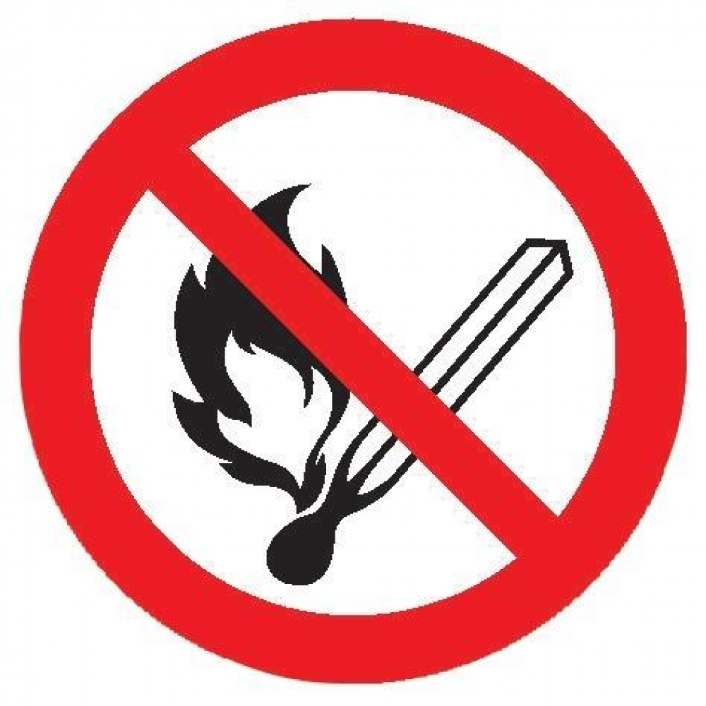 Verbotsschild, Feuer, offenes Licht und Rauchen verboten Folie D200 mm