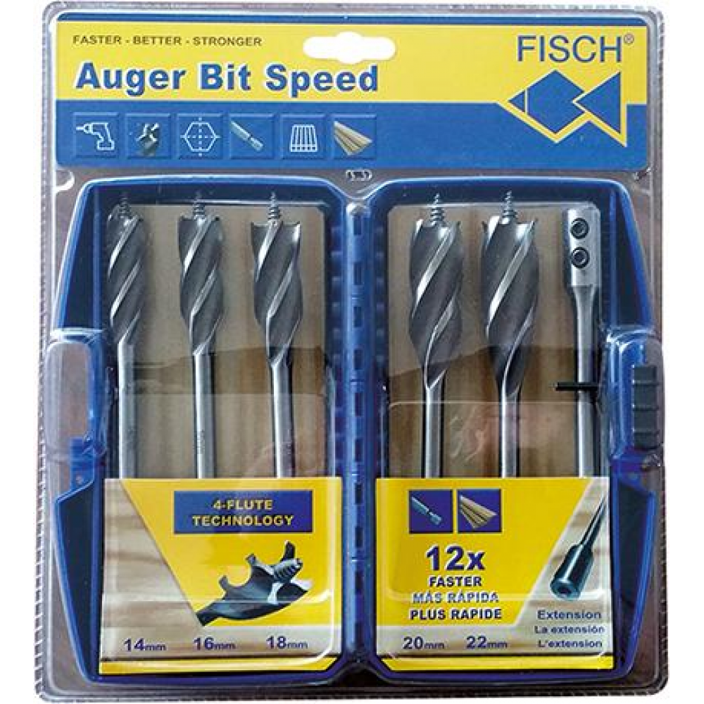 Schlangenbohrer-Satz mit BIT-Anschluss Bit-Satz150mm14-16-18-20-22+Fisch