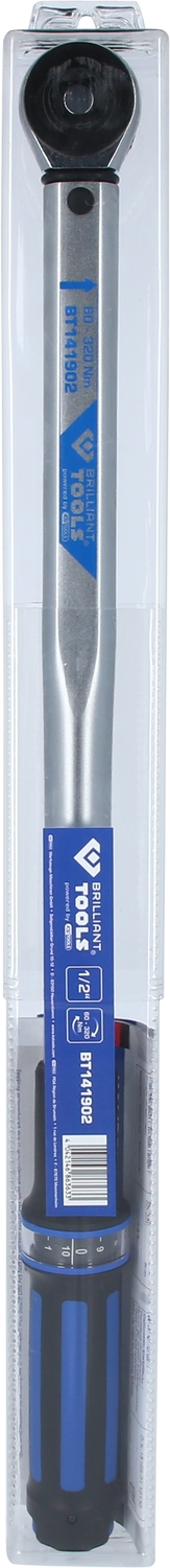 Brilliant Tools  1/2" Drehmomentschlüssel mit Drehknopf-Umsteck-Ratschenkopf, 60 - 320 Nm