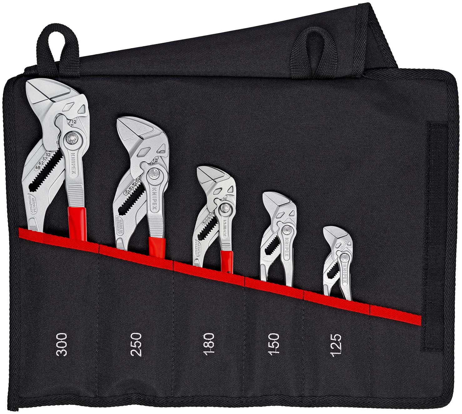 Zangenschlüssel-Set 5tlg.in Rolltasche Knipex