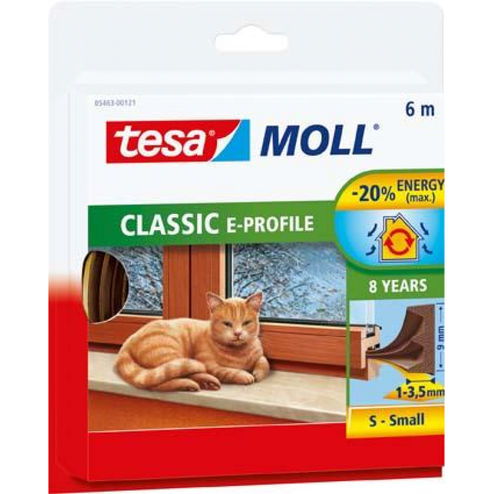 tesamoll Profil-Dichtung E-Profil-Dichtung braun 6m:9mm tesa 5463