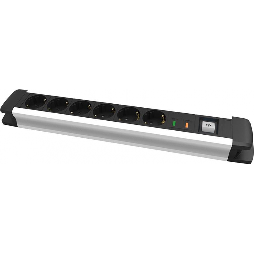Steckdosenleiste, Aluminium 6-fach H05VV-F3G1 5,1 6m,FORTIS