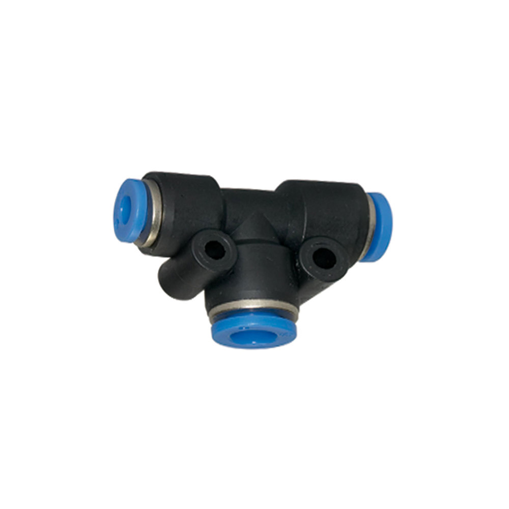 T-Steckverbindung, zwei reduzierte Abgänge seitlich Blaue Serie reduzierend, Schlauch-,2x10mm 1x8mm/ RIEGLER