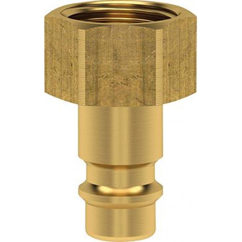 Stecknippel Serie ES NW 7,2, Innengewinde, freier Durchgang für Kupplung 2mm,Messing, IG, G3/8, LÜDECKE "