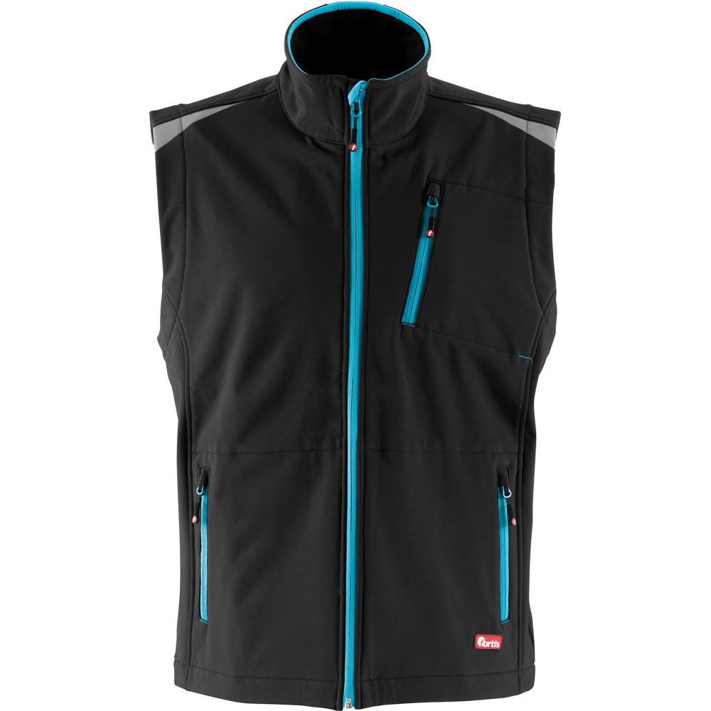Softshellweste twenty-four FORTIS Herren Weste 24, schwarz/türkis, Gr.S